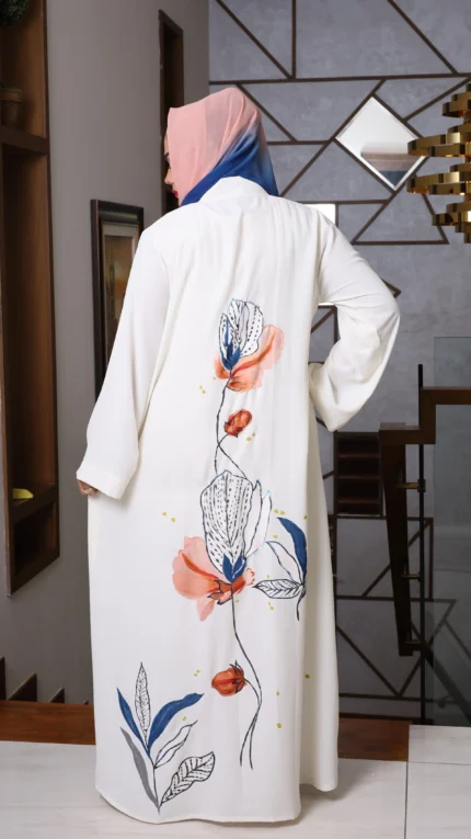 Printed Flowing Abaya